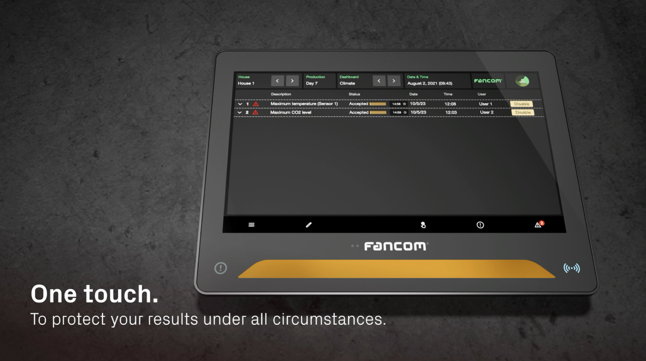 One touch. To protect your results under all circumstances. - Fancom One